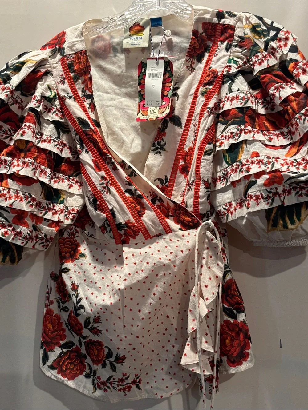 Farm Rio x Anthropologie Wrap Blouse Size Medium New with tags